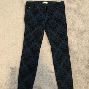 Printed cropped jeans